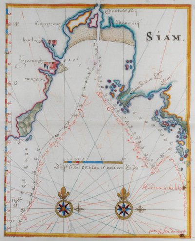 Mapa království Siam. od Dutch School