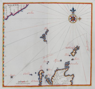 Mapa Shetlandských ostrovů. od Dutch School