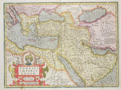Mapa Turecké říše, z hospody Mercator Atlas. Jodocus Hondius (1563-1612) Amsterdam, 1606 od Dutch School