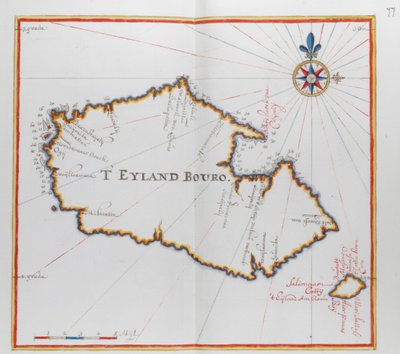 Mapa ostrova Bouro, Indonésie. od Dutch School
