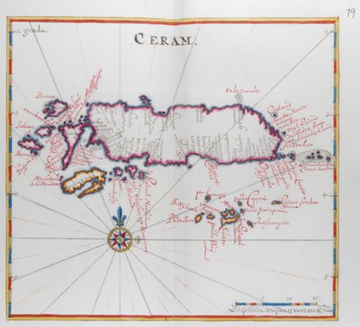 Mapa ostrova Ceram (Seram), Indonésie. od Dutch School