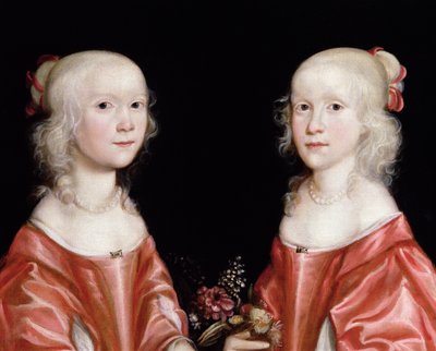 Portrét sester dvojčat, kolem roku 1650 od Dutch School