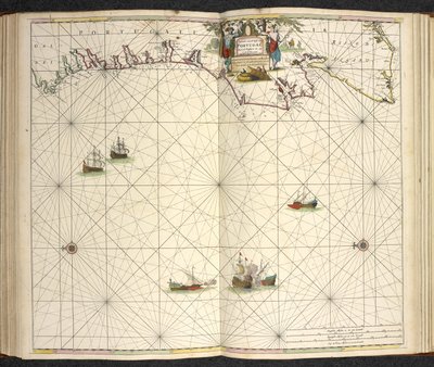 Portugalsko, z Velkého nového rozšířeného atlasu moře neboli vodního světa. V povzdechu ukazuje všechna mořská pobřeží země...“, Claas Jansz Vooght od Dutch School