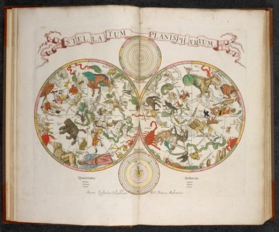 Stellatum Planisphaerium, planisféra se znameními zvěrokruhu od Dutch School