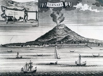 Ostrov Ternate, kolem roku 1748 od Dutch School