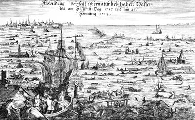 Vánoční povodeň roku 1717 od Dutch School