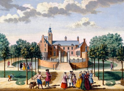Pohled na dům v Adrichemu, z knihy Het Zeganpralent Kennemerlant od Hendricka de Letha a Matthiase Broueria Van Nideka, vydané asi v letech 1700-1730. od Dutch School