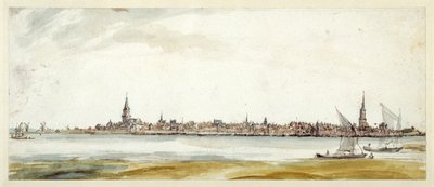Pohled na Emmericha, konec 17. století (pero a hnědý inkoust s akvarelem na papíře) od Dutch School