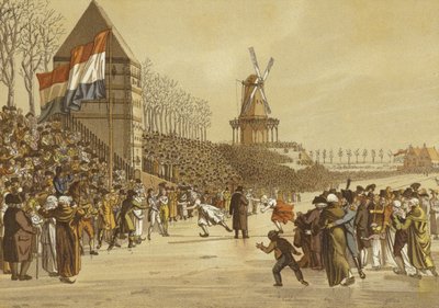 Dámské závody v bruslení, Leeuwarden, Nizozemsko, 1805 od Dutch School