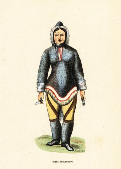 Inuitská žena s obličejovým tetováním, Mackenzie River, Yukon, Kanada od Duverger Duverger
