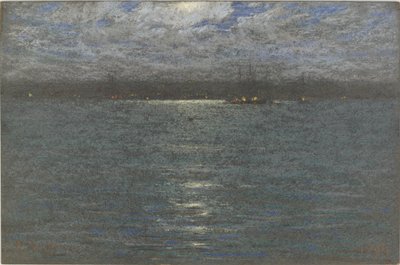 Night: A Harbor, 1894 (pastel na hnědém papíře) od Dwight William Tryon