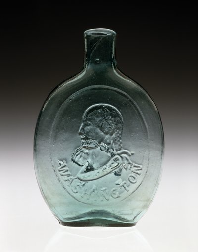 Figurovaná baňka, c. 1847 (bezolovnaté sklo) od Dyottville Glass Works