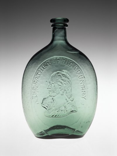 Figurovaná baňka, c. 1848 (bezolovnaté sklo) od Dyottville Glass Works