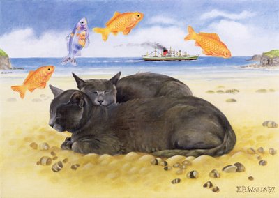 Fish Dreams, 1997 (akryl na plátně) od E.B. Watts
