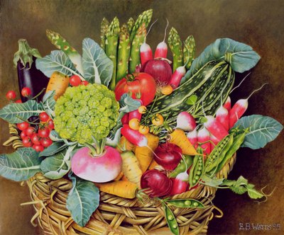Letní zelenina, 1995 (akryl) od E.B. Watts