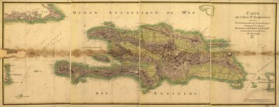 Mapa ostrova Santo Domingo od E. Beaucosté