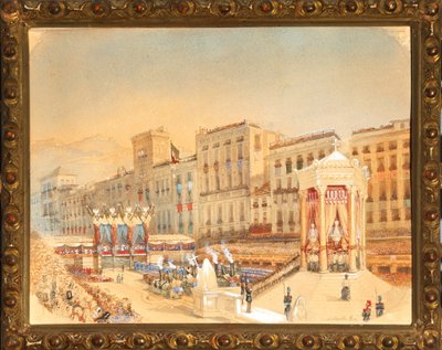 Slavnostní otevření Ligure-subalpinské železnice, Janov, 20. února od E. Binelli