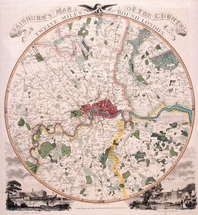 Mapa Londýna, 1798 od E Bourne