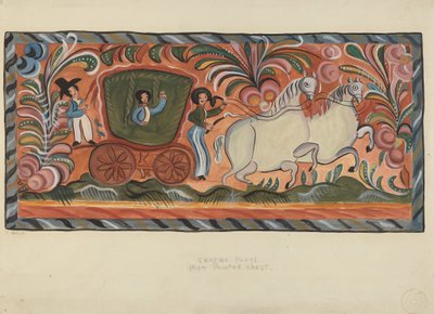 Truhla z nativní borovice malovaná olejem, 19351942. od E. Boyd