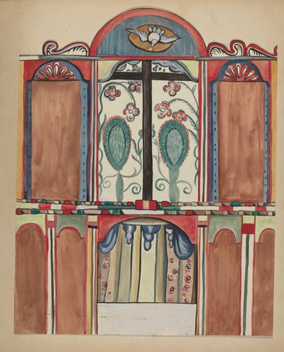 Hlavní Reredos v Santa Cruz Church, Santa Fe County od E. Boyd