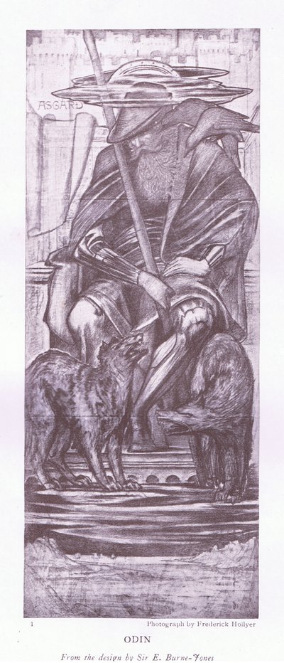Odin - design od E Burne Jones, 20. léta 20. století od E. Burne Jones