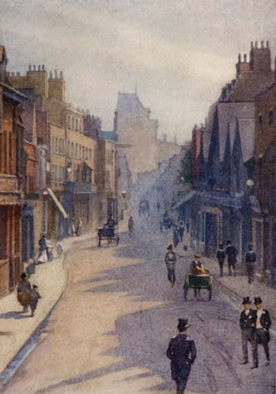 Eton: Eton Street, „Po dvanácté“ o poloviční dovolené (barevné lito) od E. D. Brinton