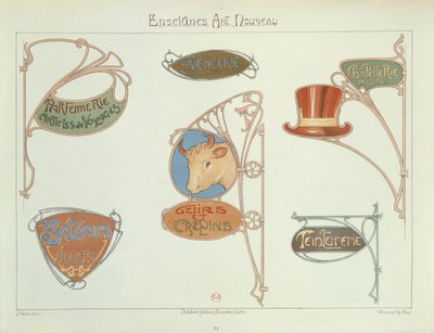 Cedule secesních obchodů, 1903 od E. Mulier