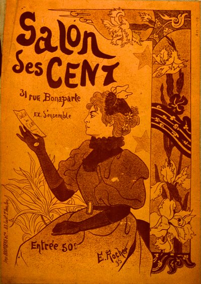 Žena, která zkoumá pozvání, Salon des Cent od E. Rocher