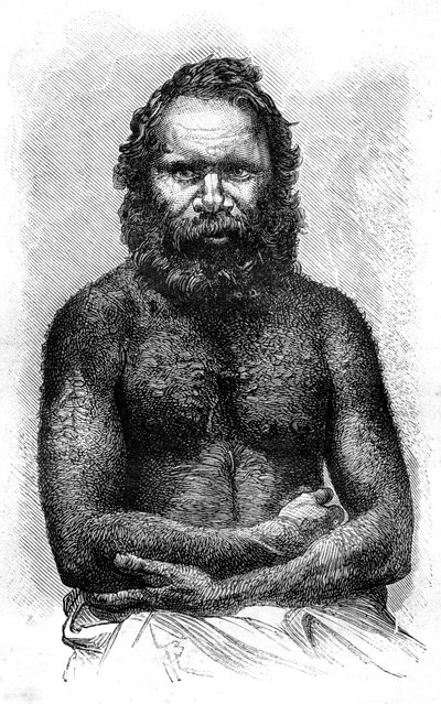 Australský domorodec, 1886 od Etienne Antoine Eugene Ronjat