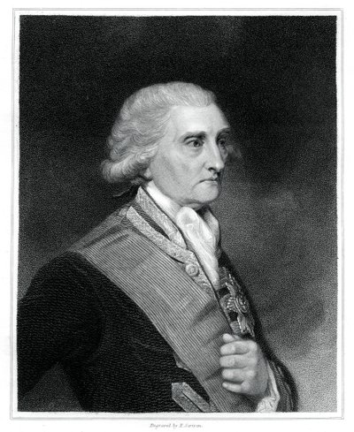 George Brydges Rodney, 1. baron Rodney, britský námořní důstojník, 1833. od E. Scriven