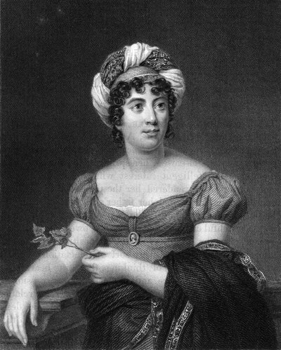 Germaine de Stael , francouzský spisovatel, romanopisec a politický propagandista, 1836. od E. Scriven