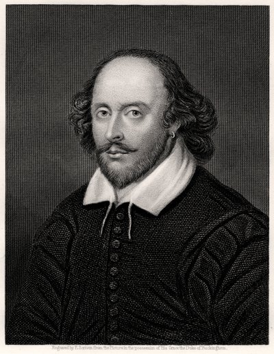 William Shakespeare, anglický dramatik, 19. století od E. Scriven