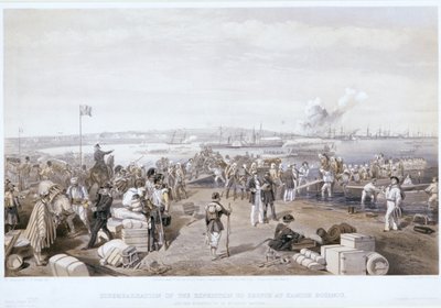 „Vylodění expedice do Kertch v Kamish Bournou“, 1855 od E Walker