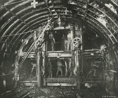 Řízení tunelu pro Waterloo a městskou železnici, c1897 od E. and S. Woodbury