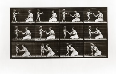 Dítě přináší kytici ženě, Talíř 465 od Animal Locomotion, 1887 od Eadweard Muybridge