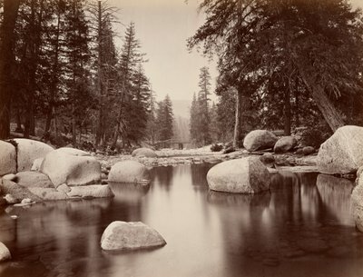 Clark & Moore, řeka Merced, Yosemite od Eadweard Muybridge