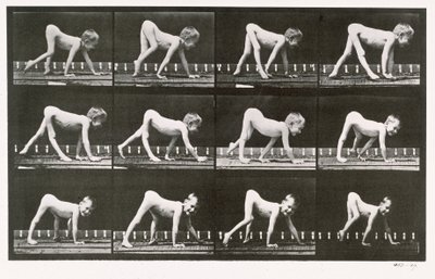 Plazení handicapovaného chlapce, deska 539 z knihy "Animal Locomotion", 1887 od Eadweard Muybridge