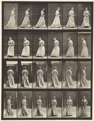 Talíř 100. Otočné a stoupající schody, 1885 od Eadweard Muybridge