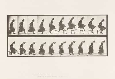 Talíř 156. Skákání; Běžecký skok vysoký, 1885 od Eadweard Muybridge