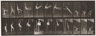 Talíř 164. Skákání; Skok o tyči, 1872-1885 od Eadweard Muybridge