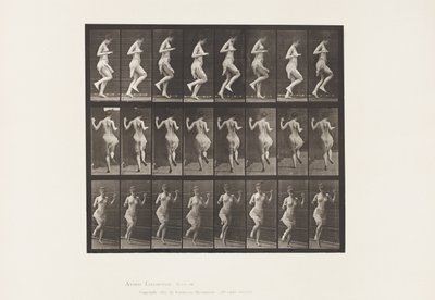 Talíř 185. Poskakování na levé noze, 1885 od Eadweard Muybridge