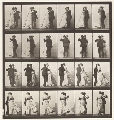 Talíř 197. Tančící valčík, dva modely od Eadweard Muybridge