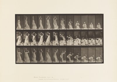 Talíř 206. Nošení nádoby na vodu na hlavě, otáčení a nasazování od Eadweard Muybridge