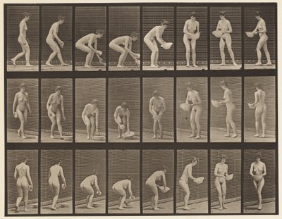 Talíř 223. Sklánění a zvedání mísy, otírání a otáčení, 1872-1885 od Eadweard Muybridge
