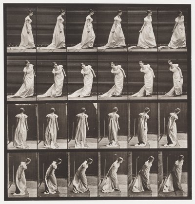 Talíř 231. Shýbání se k uspořádání vlaku a otáčení od Eadweard Muybridge