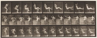 Talíř 247. Vsedě Položení nohou na židli od Eadweard Muybridge