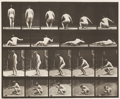 Talíř 257. Ležící na zemi, 1885 od Eadweard Muybridge
