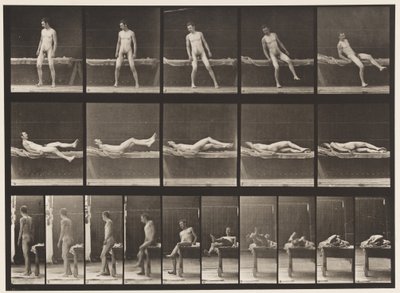 Talíř 259. Ležet na gauči a převracet se na bok, 1885 od Eadweard Muybridge