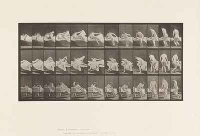 Talíř 264. Vstávání z postele a příprava na pokleknutí od Eadweard Muybridge