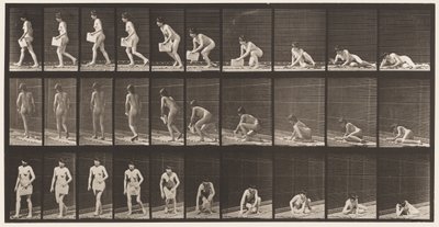 Deska 269. Vycházející ze země s novinami v levé ruce, 1872-1885 od Eadweard Muybridge